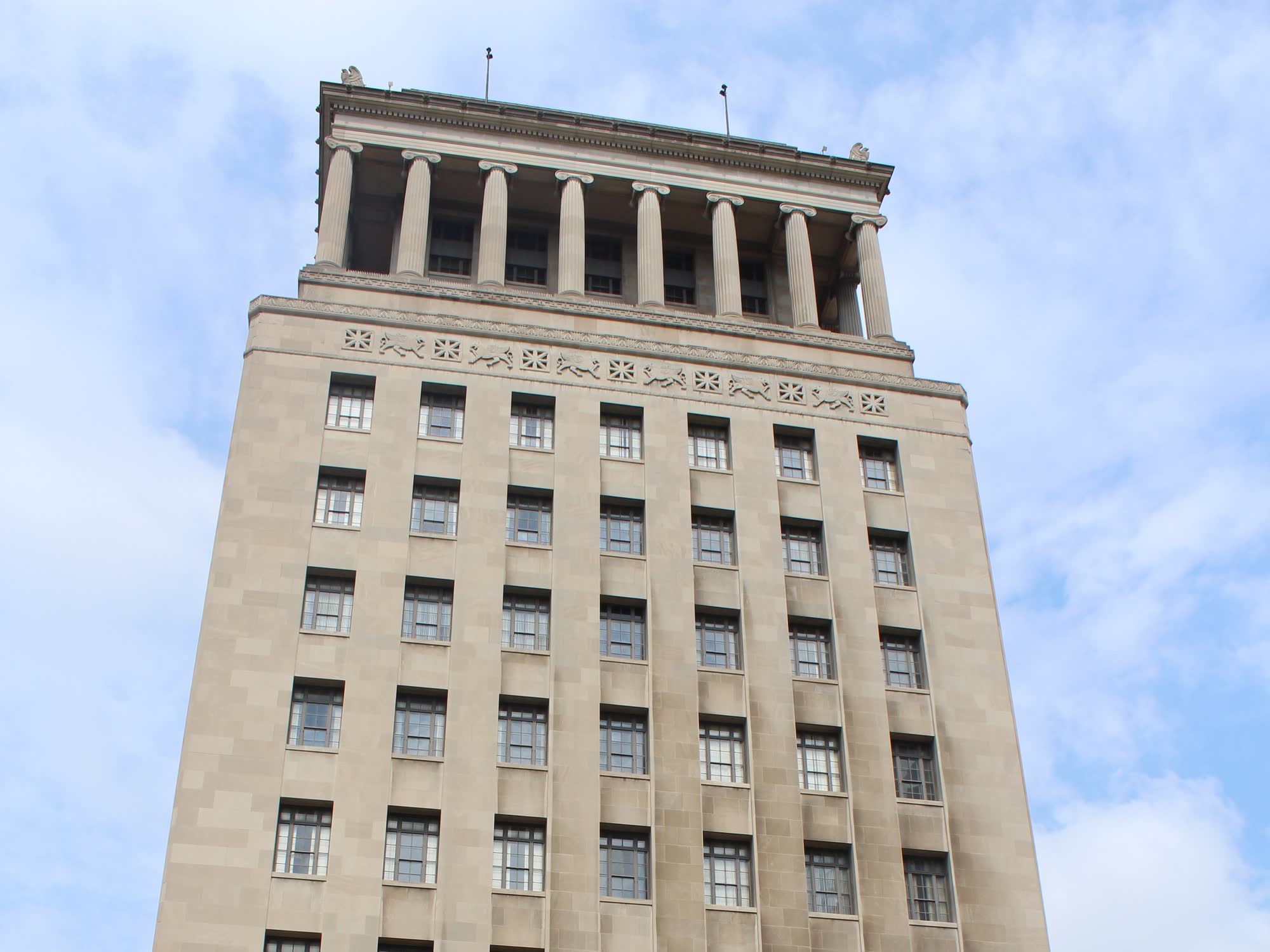 The top of the Civil Courts Building, downtown St. Louis