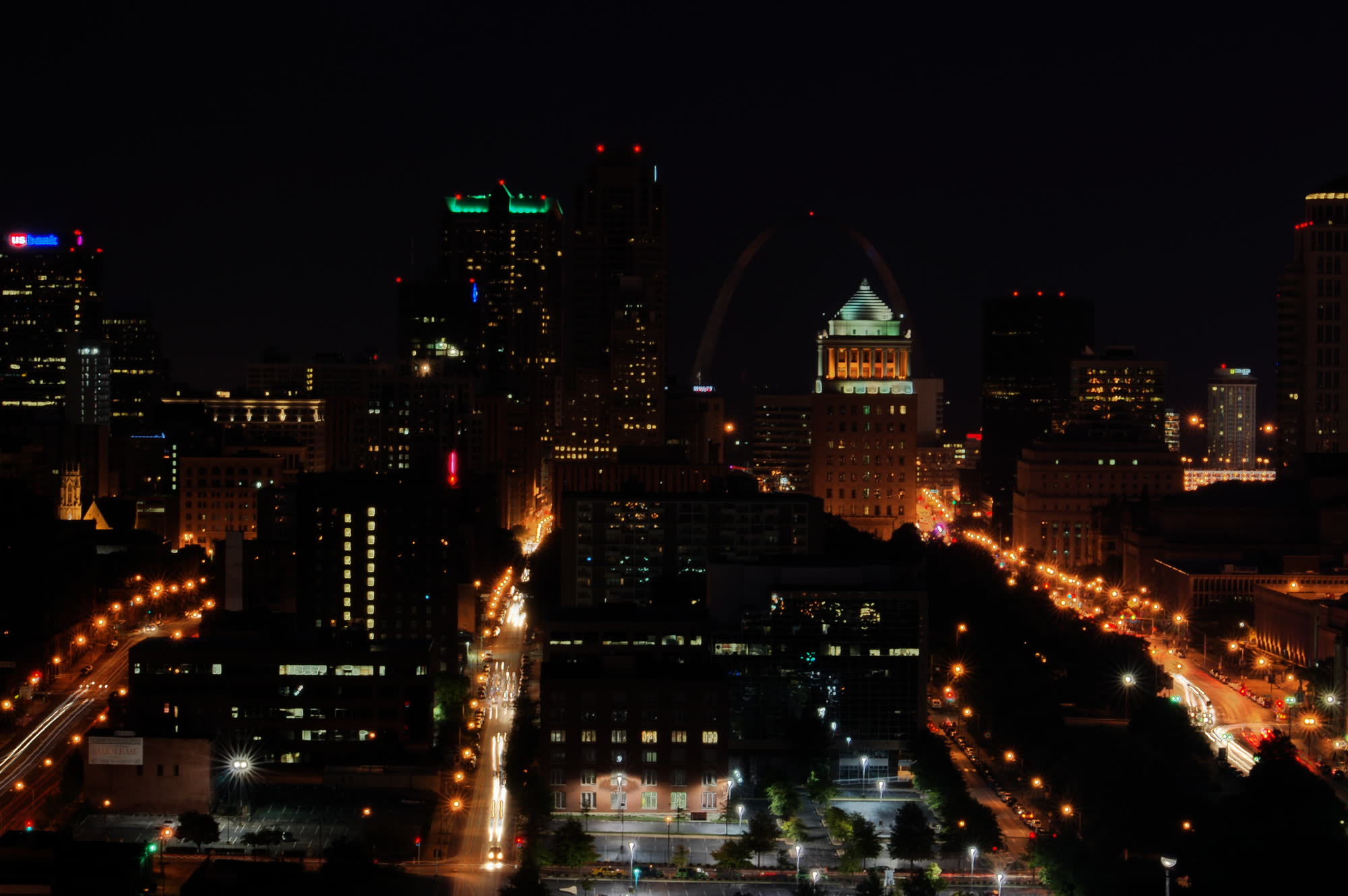 Downtown St. Louis at night